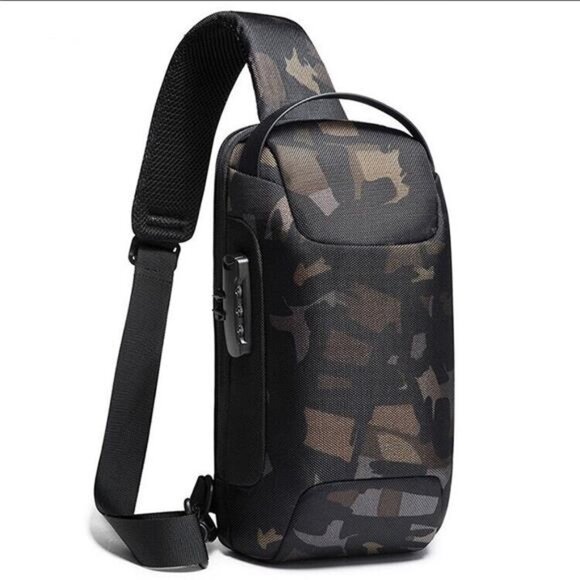 Men'sAnti-theft Chest Bag Sling Backpack Crossbody Backpack, Camouflage